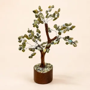 Wholesale Handmade Labradorite Gemstone <b>Tree</b> 300 Beads Crystal Bonsai Feng Shui Home <b>Decor</b> - Product Image 2