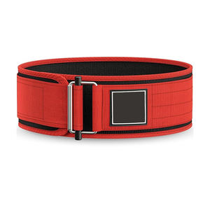 Cinturón de Levantamiento de Pesas de Neopreno Rojo de Alto Rendimiento, Diseño Ajustable de Doble Tirante, Soporte Lombar Ancho, Cierre Seguro para - Product Image 4