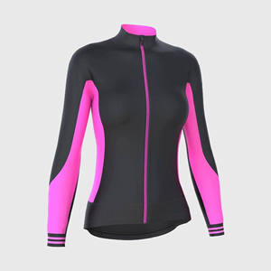 Jersey de Ciclismo Térmico Personalizado para Mujer, Manga Larga, Transpirable, Forrado de Felpa, Chaqueta de Ciclismo OEM - Product Image 4
