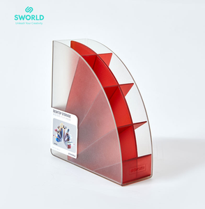 SWORLD Wholesale Desktop Storage <b>Pen</b> Holder Round Plastic Organizer SP-M422 Transparent Design <b>White</b> Color PP Factory - Product Image 6