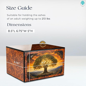 Eco-Friendly Wooden Cremation Urn <b>for</b> Adults Decorative Wooden <b>Memorial</b> Urn <b>for</b> Loved Ones Wholesale Wooden Ash Urn <b>for</b> Funeral - Product Image 2