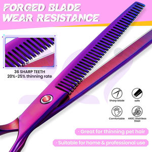 กรรไกรซอยผมคุณภาพสูงแบบคลาสสิก รุ่นใหม่ล่าสุด ขนาด 7.5 นิ้ว สีม่วงไล่เฉด ทนทาน สำหรับมืออาชีพ ใช้งานได้ยาวนาน - Product Image 5