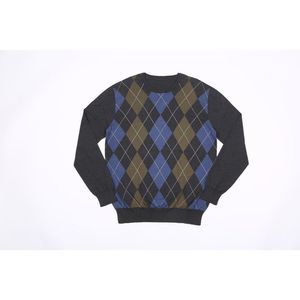 Pull à col rond à manches longues pour homme, coupe régulière, fin, tendance, fabriqué en 100% coton, logo sur le devant, sensation ultra-luxueuse semblable à la peau de pêche - Product Image 1