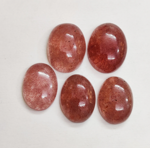 Cuarzo Fresa Natural AAA, Cabujón Ovalado Rojo, Piedra Suelta de 18*13 y 20*15 mm, Gema 100% NATURAL para Joyería - Product Image 3