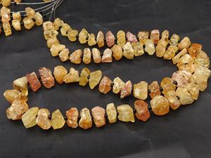 Topaze Impériale Orange Brute - Pépites Non Taillées Polies - Fil de 8 Pouces - 6-9 MM environ - Fournitures pour Grossistes - Nouvelle Arrivée - Product Image 2