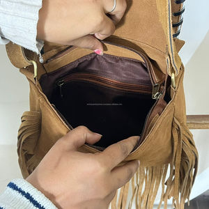 2026 Trendy Cowhide <b>Leather</b> Tassel Hobo Shoulder Bags Featured <b>Purses</b> Bohemian Fringed Handbags Crossbody Bags for Women - Product Image 6