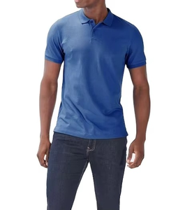 Polo de Algodón Azul de Manga Corta para Hombre, Corte Regular, Color Sólido, Estilo Informal, Tejido de Punto Transpirable - Product Image 5