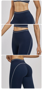 Ensemble de sport 2 pièces pour femmes, coupe ajustée, très professionnel, comprenant un legging taille haute et un soutien-gorge, grandes tailles, texturé - Product Image 6