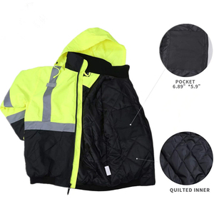 2026 New Hi Vis Reflective Safety Waterproof <b>Jacket</b> for Outdoor Construction Custom DTF printed Logo safety <b>jacket</b> for Men - Product Image 3