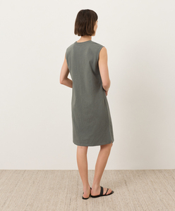 Cotton Sleeveless Crew Neck Knee-Length <b>Dress</b> Minimalist <b>Loose</b> Fit Solid Color Casual Daily Wear Custom Women Cotton Tee <b>Dress</b> - Product Image 4