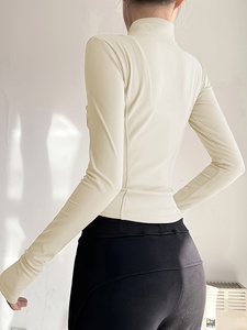 Womens Mesh Panel Yoga <b>Jacket</b> Breathable Full Zip Fitness Running <b>Workout</b> Activewear Custom Logo OEM ODM Private Label Wholesale - Product Image 4