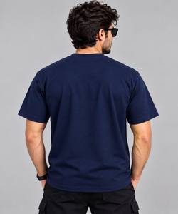 Camiseta de Manga Corta con Cuello Redondo Azul Marino para Hombre, con Dos Bolsillos en el Pecho, Corte Regular, Algodón Jersey, Ropa Casual - Product Image 2