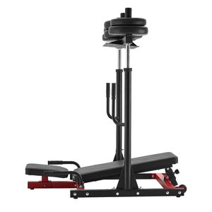 Macchina Leg Press Regolabile in Acciaio al Carbonio per Home Gym con Caricamento a Piastre per Allenamento Gambe e Parte Inferiore del Corpo, Design Verticale - Product Image 1