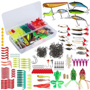 Kit de Señuelos de Pesca realistas de 375 Uds., Popper Crankbaits, grillos, ranas, cuchara, señuelos y gusanos para agua salada y agua dulce - Product Image 1