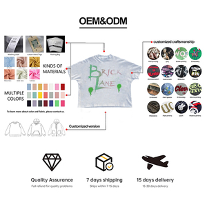 Camiseta de Algodón Lavado de Alta Calidad en Oferta, Camiseta Oversize con Estampado Urbano y Estilo Hip-Hop para Hombre - Product Image 5