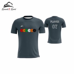 T-shirts de pickleball personnalisés pour hommes en polyester/coton tricoté, OEM ODM, logo personnalisé, impression numérique, respirants, écologiques, à manches courtes - Product Image 5