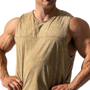 Débardeur Homme Vintage Streetwear Personnalisé Effet Délavé Acide Tricoté Oversize Décontracté pour la Gym et l'Entraînement Effet Usé Sans Manches Prix Abordable - Product Image 2