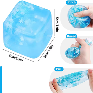 Pelotas Antiestrés para Niños y Adultos, Cubos de Hielo Grandes, Juguetes Sensoriales, Cubo Azul - Product Image 4