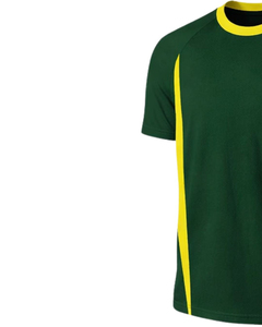 Maillot de football américain personnalisé vert foncé et jaune avec short, respirant, imprimé en sérigraphie, en polyester, pour entraînement et matchs, tenue d'équipe - Product Image 2