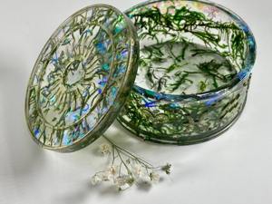 Boîte à Bijoux en Résine Faite Main de Qualité Supérieure, Organisateur Décoratif Floral pour Bijoux, Petit Conteneur Cadeau Personnalisé en Résine pour Bijoux - Product Image 2