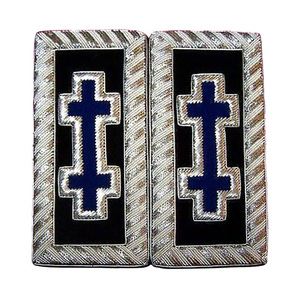 Épaulettes d'épaule personnalisées OEM pour les Chevaliers Templiers du Grand Encampement, broderie en fils métalliques bleus, accessoires pour manteau de cérémonie - Product Image 1