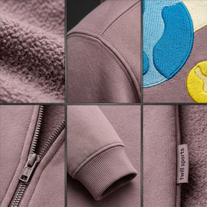 Sudadera con Capucha para Mujer TWILL SPORTS, Diseño de Planeta de Dibujos Animados con Estampado Puff, Tejido de Algodón Transpirable, Informal de Invierno, Larga - Product Image 5