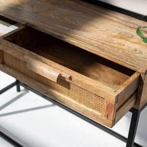 Console à un tiroir Vandana Lunaris Astra en rotin, meuble d'appoint moderne en osier naturel - Product Image 6