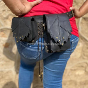 Cinturón utilitario de cuero genuino hecho a mano real, cinturones de bolsillo para la cadera, cinturones de Festival, bolso de cadera con múltiples bolsillos, lo mejor para mujeres - Product Image 5