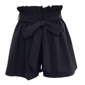 Shorts en satin respirant à taille haute avec imprimé et cordon de serrage à nœud papillon, coupe décontractée pour femmes - Product Image 2