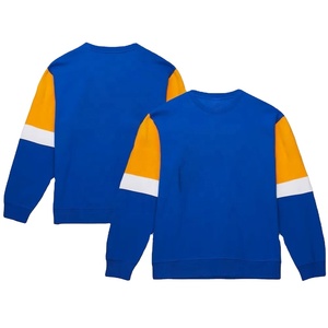 Sudadera Azul para Hombre, Cuello Redondo, Bloques de Color, Manga Larga, Informal, Tejida, Corte Regular, para Otoño - Product Image 3