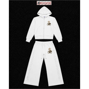 Conjunto Deportivo Personalizado para Hombre, Chaqueta con Capucha y Cremallera Completa, Pantalones Anchos con Logotipo Gráfico, Ropa Deportiva Casual, Venta al Por Mayor - Product Image 5