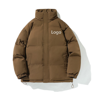 Chaqueta de plumón blanca para hombre, gruesa, con cuello alto y cremallera, ajuste holgado, cortavientos, rellena de plumón, para invierno - Product Image 5