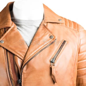 Good Quality 2026 Best Trendy Stylish <b>Zip</b> <b>Up</b> Winter Season Solid Color Custom Inside Pockets Design Genuine Leather <b>Jacket</b> - Product Image 3