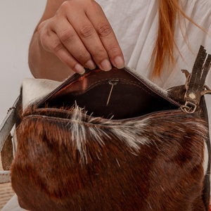 Kit de afeitado de cuero genuino Vintage para hombre, organizador de bolsa de viaje con cremallera Ziplock, artículos de tocador para hombre, organizador de maquillaje con patrón de caramelo - Product Image 3