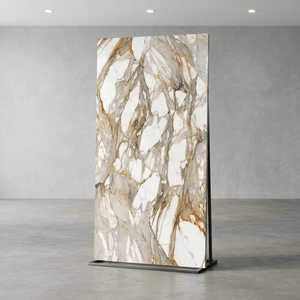 Alex Calacatta Blanc 1600x3200mm Pierre frittée haute brillance Carrelage de porcelaine pour sol mur grande dalle - Product Image 3