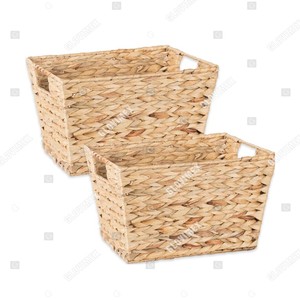 Best Selling Set of 2 Water Hyacinth <b>Storage</b> Baskets Customize Size Home <b>Storage</b> <b>Organization</b> - Product Image 2