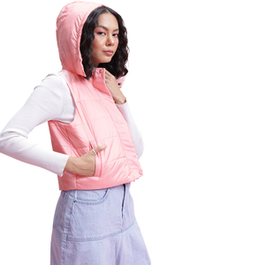 Chaleco de plumón para mujer, estilo urbano, corto, sin mangas, acolchado, de invierno, a la moda, tipo puffer, chaleco acolchado, gilet - Product Image 3