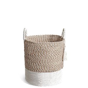 Handwoven Seagrass <b>Storage</b> <b>Basket</b> with Handles Decorative Natural Jute <b>Rope</b> Organizer for Home Decor Rattan Laundry <b>Basket</b> - Product Image 6