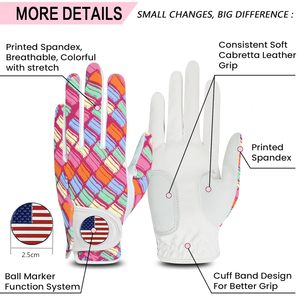 Guantes de Golf Impermeables para Mujer Amy Sport con Marcador de Pelota, Cierre de Velcro, para Mano Izquierda/Derecha, Agarre para Todo Clima - Product Image 2