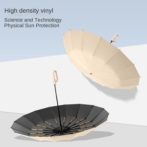 Parapluie entièrement automatique à 16 baleines, double armature, avec boucle à anse inversée, grand format, portable, renforcé, pour homme, double usage, pour publicité - Product Image 2