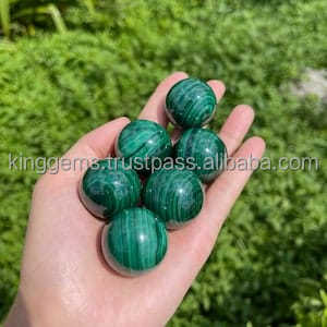 Wholesale High Quality Through-Carved KingGems Malachite Sphere Gemstone Natural Crystal Souvenir Customized Size Feng Shui - Product Image 5