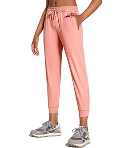 High Waist Solid Color Casual Women's Stretch Soft Breathable Full Length Knitted Spandex <b>Polyester</b> <b>Leggings</b> Pockets 180g All - Product Image 3