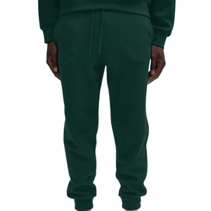 Pantalon de jogging personnalisé pour homme en molleton uni, coupe décontractée fuselée, taille à cordon de serrage, bas de pantalon à revers, Fournisseur en gros d'articles vestimentaires OEM - Product Image 3