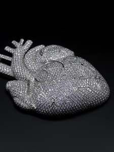Custom Iced Out 3D Anatomical Heart Pendant VVS VS Lab Grown Diamond Solid 925 <b>Silver</b> Heavy Hip Hop Men Statement <b>Charm</b> Jewelry - Product Image 6