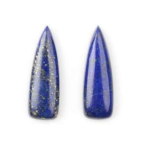 Cabochon de Lapis Lazuli Bleu Naturel de Qualité Supérieure 10x30mm, Forme Trillion Longue, Dos Plat, Calibré, Pierre Précieuse Libre pour la Fabrication de Bijoux - Product Image 1