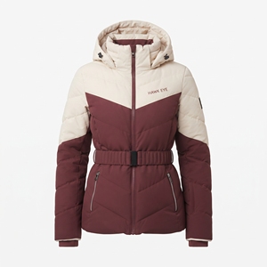 Chaqueta Acolchada de Dos Tonos para Mujer, con Cinturón en la Cintura, Capucha, Chaqueta de Invierno Acolchada, Abrigo Cálido para Exteriores, Ropa de Moda Casual para Invierno - Product Image 3