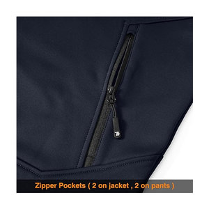 Mens Fleece <b>Lined</b> Tracksuits Set Jacket Hoodie Sweatsuit Running Sport <b>Pants</b> Outfits for Men with Zipper Pockets Warm - Product Image 4