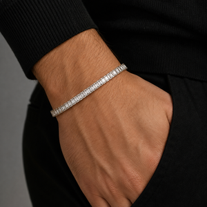 Silver Color Emerald Cut Stone Bar <b>Ring</b> Halo Style <b>Finger</b> <b>Ring</b> for Party Wedding Jewelry - Product Image 5