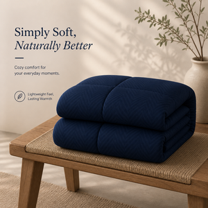 Royal Blue Microfiber Comforter <b>Double</b> Bed | Ultra Soft Hypoallergenic Lightweight All Season Bedding for Home Hotel Best Price - Product Image 5