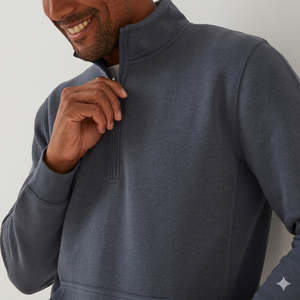Sweat-shirt Homme à Col Zippé 100% Coton Respirant Couleur Unie Basique en Mélange de Coton pour Usage Extérieur – Vente en Gros - Product Image 4